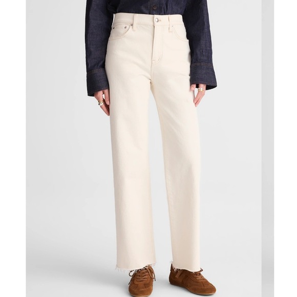 Madewell Denim - Madewell Perfect Vintage Wide-Leg Crop Jean Vintage Canvas High Rise Raw Hem 29